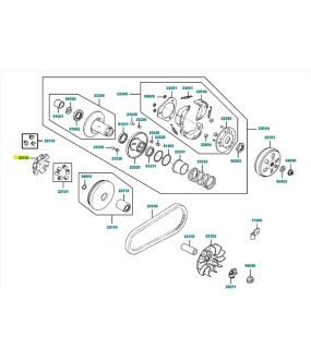 ΒΑΣΗ (ΚΑΠΑΚΙΟΥ) ΒΑΡΙΑΤΟΡ KYMCO MXU 150 ΑΝΤΑΛΛΑΚΤΙΚΑ