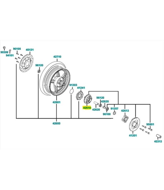 ΒΑΣΗ ΟΠΙΣΘΙΟΥ ΓΡΑΝΑΖΙΟΥ KYMCO STRAIGHT 150 SPARE PARTS ΒΑΣΗ ΟΠΙΣΘΙΟΥ ΓΡΑΝΑΖΙΟΥ KYMCO STRAIGHT 150