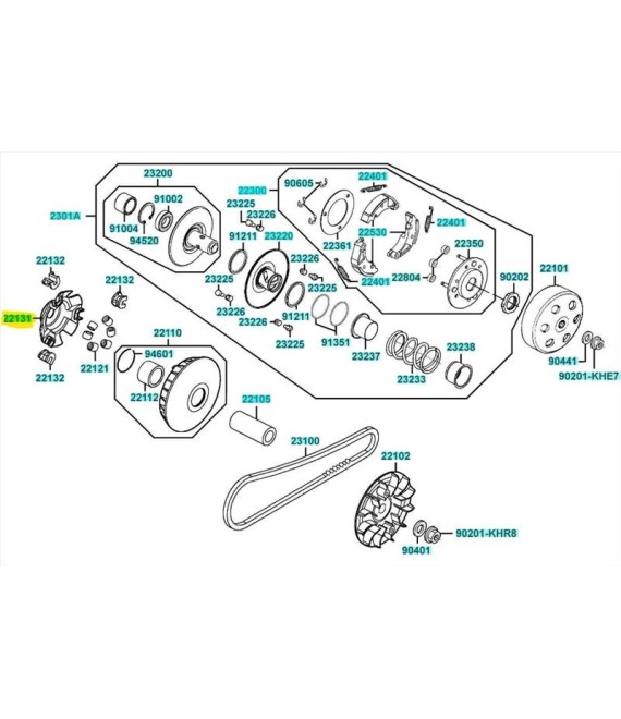 ΒΑΣΗ (ΚΑΠΑΚΙΟΥ) ΒΑΡΙΑΤΟΡ KYMCO XCITING 250 SPARE PARTS ΒΑΣΗ (ΚΑΠΑΚΙΟΥ) ΒΑΡΙΑΤΟΡ KYMCO XCITING 250