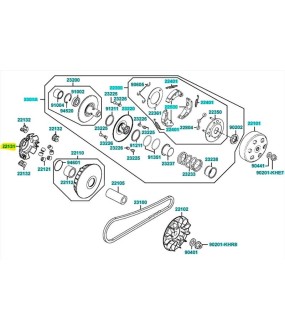 ΒΑΣΗ (ΚΑΠΑΚΙΟΥ) ΒΑΡΙΑΤΟΡ KYMCO XCITING 300iR ΑΝΤΑΛΛΑΚΤΙΚΑ