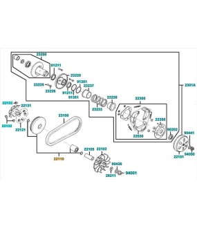 ΗΜΙΤΡΟΧΑΛΙΑ ΒΑΡΙΑΤΟΡ KYMCO AGILITY 16+ ΑΝΤΑΛΛΑΚΤΙΚΑ ΗΜΙΤΡΟΧΑΛΙΑ ΒΑΡΙΑΤΟΡ KYMCO AGILITY 16+