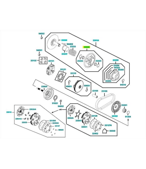 ΗΜΙΤΡΟΧΑΛΙΑ ΚΙΝΗΤΗ ΟΠΙΣΘΙA KYMCO MXU 450/465 ΑΝΤΑΛΛΑΚΤΙΚΑ ΗΜΙΤΡΟΧΑΛΙΑ ΚΙΝΗΤΗ ΟΠΙΣΘΙA KYMCO MXU 450/465