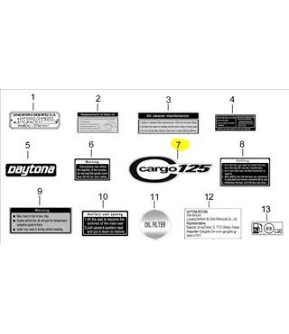 ΑΥΤΟΚΟΛΛΗΤΟ ΣΕΛΛΑΣ ΑΡΙΣΤΕΡΟ-ΔΕΞΙΟ 'CARGO125' ΓΙΑ ΜΑΥΡΟ ΑΝΤΑΛΛΑΚΤΙΚΑ ΑΥΤΟΚΟΛΛΗΤΟ ΣΕΛΛΑΣ ΑΡΙΣΤΕΡΟ-ΔΕΞΙΟ 'CARGO125' ΓΙΑ ΜΑΥΡΟ DAYTONA CARGO 125