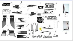 ΑΥΤΟΚΟΛΛΗΤΟ ΜΑΣΚΑΣ ΔΙΑΚΟΣΜΗΤΙΚΗΣ ΔΕΞΙΟ DAYTONA DY 125