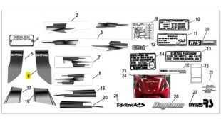 ΑΥΤΟΚΟΛΛΗΤΟ ΠΟΔΙΑΣ ΔΕΞΙΑΣ ΕΞΩΤΕΡΙΚΟ ΚΑΤΩ ΓΙΑ ΜΠΛΕ & ΚΟΚΚΙΝΟ DAYTONA DY/NOVA