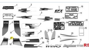 ΑΥΤΟΚΟΛΛΗΤΟ ΠΟΔΙΑΣ ΕΣΩΤΕΡΙΚΗΣ ΑΡΙΣΤΕΡΗΣ ΑΝΩ ΓΙΑ ΜΠΛΕ & ΚΟΚΚΙΝΟ DAYTONA DY/NOVA