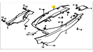 ΚΑΛΥΜΜΑ ΔΕΞΙΟ ΜΠΑΤΑΡΙΑΣ ΜΑΥΡΟ DAYTONA DY 125 E4/E5