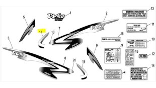 ΑΥΤΟΚΟΛΛΗΤΟ ΠΟΔΙΑΣ ΕΣΩΤΕΡΙΚΗΣ ΑΡΙΣΤΕΡΗΣ ΜΕΓΑΛΟ ΓΙΑ ΑΣΗΜΙ & ΜΠΛΕ DAYTONA DY/NOVA