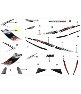 ΑΥΤΟΚΟΛΛΗΤΟ ΠΟΔΙΑΣ ΑΡΙΣΤΕΡΗΣ ΜΕΣΑΙΟ ΓΙΑ WHITE/BLACK DAYTONA SPRINTER 50/125