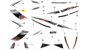 ΑΥΤΟΚΟΛΛΗΤΟ ΠΟΔΙΑΣ ΑΡΙΣΤΕΡΗΣ ΜΕΣΑΙΟ ΓΙΑ WHITE/BLACK DAYTONA SPRINTER 50/125