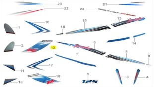 ΑΥΤΟΚΟΛΛΗΤΟ ΠΟΔΙΑΣ ΔΕΞΙΑΣ ΜΕΣΑΙΟ ΓΙΑ WHITE/BLUE DAYTONA SPRINTER