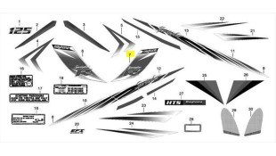 ΑΥΤΟΚΟΛΛΗΤΟ ΠΟΔΙΑΣ ΔΕΞΙΑΣ ΜΕΣΑΙΟ ΓΙΑ RED/WHITE DAYTONA SPRINTER 50/125