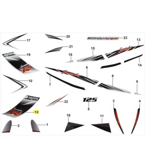 ΑΥΤΟΚΟΛΛΗΤΟ ΠΟΔΙΑΣ ΔΕΞΙΑΣ ΜΕΣΑΙΟ ΓΙΑ WHITE/BLACK DAYTONA SPRINTER 50/125