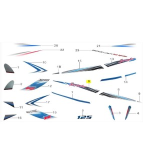 ΑΥΤΟΚΟΛΛΗΤΟ ΣΕΛΛΑΣ ΔΕΞΙΟ ΑΝΩ ΓΙΑ WHITE/BLUE DAYTONA SPRINTER 50/125