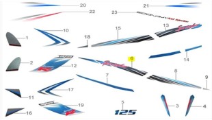 ΑΥΤΟΚΟΛΛΗΤΟ ΣΕΛΛΑΣ ΔΕΞΙΟ ΑΝΩ ΓΙΑ WHITE/BLUE DAYTONA SPRINTER 50/125