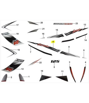 ΑΥΤΟΚΟΛΛΗΤΟ ΣΕΛΛΑΣ ΔΕΞΙΟ ΑΝΩ ΓΙΑ WHITE/BLACK DAYTONA SPRINTER 50/125