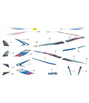 ΑΥΤΟΚΟΛΛΗΤΟ ΠΟΔΙΑΣ ΑΡΙΣΤΕΡΗΣ ΠΑΝΩ ΑΠΟ ΑΕΡΑΓΩΓΟ ΓΙΑ WHITE/BLUE DAYTONA SPRINTER 50/125