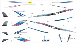 ΑΥΤΟΚΟΛΛΗΤΟ ΠΟΔΙΑΣ ΑΡΙΣΤΕΡΗΣ ΠΑΝΩ ΑΠΟ ΑΕΡΑΓΩΓΟ ΓΙΑ WHITE/BLUE DAYTONA SPRINTER 50/125