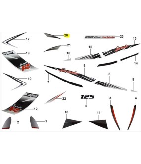 ΑΥΤΟΚΟΛΛΗΤΟ ΠΟΔΙΑΣ ΑΡΙΣΤΕΡΗΣ ΠΑΝΩ ΑΠΟ ΑΕΡΑΓΩΓΟ ΓΙΑ WHITE/BLACK DAYTONA SPRINTER 50/125