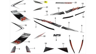 ΑΥΤΟΚΟΛΛΗΤΟ ΠΟΔΙΑΣ ΑΡΙΣΤΕΡΗΣ ΠΑΝΩ ΑΠΟ ΑΕΡΑΓΩΓΟ ΓΙΑ WHITE/BLACK DAYTONA SPRINTER 50/125