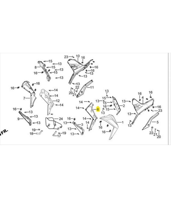 INNER FENDER, COVER, L.FR DAYTONA VELOS R 125 E5 SPARE PARTS ΠΟΔΙΑ ΕΣΩΤΕΡΙΚΗ ΑΡΙΣΤΕΡΗ DAYTONA VELOS R 125 E5