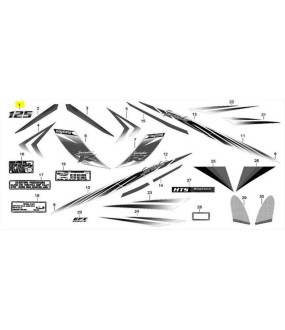 ΑΥΤΟΚΟΛΛΗΤΟ ΚΑΡΙΝΑΣ ΄΄125΄΄ ΓΙΑ RED/WHITE DAYTONA SPRINTER 125