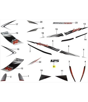 ΑΥΤΟΚΟΛΛΗΤΟ ΚΑΡΙΝΑΣ ΄΄125΄΄ ΓΙΑ WHITE/BLACK DAYTONA SPRINTER 125