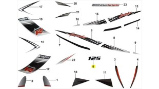 ΑΥΤΟΚΟΛΛΗΤΟ ΚΑΡΙΝΑΣ ΄΄125΄΄ ΓΙΑ WHITE/BLACK DAYTONA SPRINTER 125