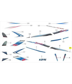 ΑΥΤΟΚΟΛΛΗΤΟ ΠΟΔΙΑΣ ΔΕΞΙΑΣ ΚΑΤΩ ΓΙΑ WHITE/BLUE DAYTONA SPRINTER 50/125