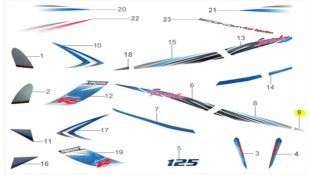 ΑΥΤΟΚΟΛΛΗΤΟ ΠΟΔΙΑΣ ΔΕΞΙΑΣ ΚΑΤΩ ΓΙΑ WHITE/BLUE DAYTONA SPRINTER 50/125