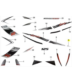 ΑΥΤΟΚΟΛΛΗΤΟ ΠΟΔΙΑΣ ΔΕΞΙΑΣ ΚΑΤΩ ΓΙΑ WHITE/BLACK DAYTONA SPRINTER 50/125