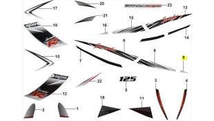 ΑΥΤΟΚΟΛΛΗΤΟ ΠΟΔΙΑΣ ΔΕΞΙΑΣ ΚΑΤΩ ΓΙΑ WHITE/BLACK DAYTONA SPRINTER 50/125