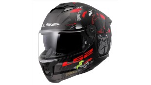 LS2 FF808 STREAM II ANGRY MONKEY MATT BLACK RED S