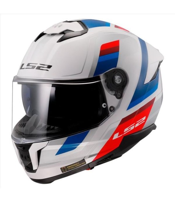 LS2 FF808 STREAM II VINTAGE GLOSS WHITE BLUE RED L ΕΞΟΠΛΙΣΜΟΣ LS2 FF808 STREAM II VINTAGE GLOSS WHITE BLUE RED L