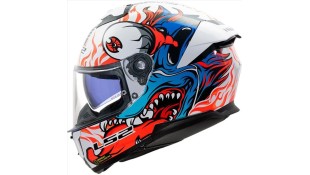 LS2 FF808 STREAM II INFERNO GLOSS WHITE BLUE M