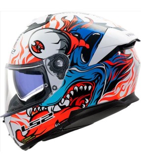 LS2 FF808 STREAM II INFERNO GLOSS WHITE BLUE S