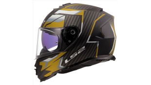 LS2 FF800 STORM II TRACKER MATT BLACK GOLD S