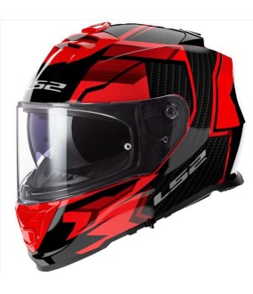 LS2 FF800 STORM II TRACKER GLOSS BLACK RED S