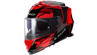 LS2 FF800 STORM II TRACKER GLOSS BLACK RED S