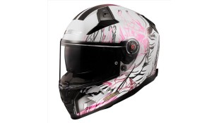 LS2 FF811 VECTOR II DARFLO GLOSS WHITE PINK L LS2 FF811 VECTOR II DARFLO GLOSS WHITE PINK L