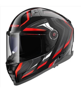 LS2 FF811 VECTOR II ALIZER GLOSS BLACK METALLIC RED S