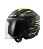 LS2 OF616 AIRFLOW II BRUSH GLOSS BLACK H-V YELLOW L