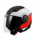 LS2 OF616 AIRFLOW II COVER MATT WHITE RED S