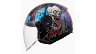 LS2 OF616 AIRFLOW II ZOMBIE II BLACK RED BLUE GLOSS XL