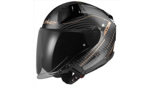 LS2 OF603 INFINITY II CARBON COUNTER GLOSS ANTIQUE GOLD L