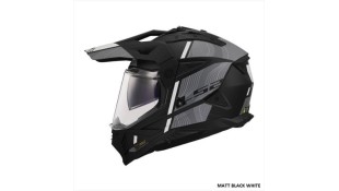 LS2 MX702 PIONEER II HILL MATT BLACK WHITE XL