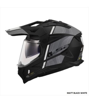 LS2 MX702 PIONEER II HILL MATT BLACK WHITE XL