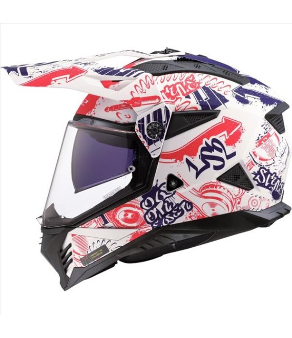 LS2 MX436 PIONEER EVO KNIGHT TITANIUM ORANGE XL ΕΞΟΠΛΙΣΜΟΣ LS2 MX702 PIONEER II FANTASY MATT WHITE RED BLUE XL