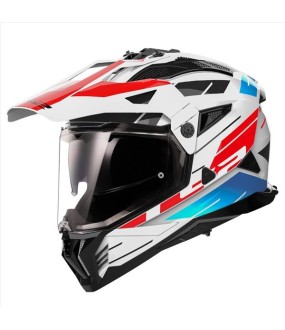 LS2 MX702 PIONEER II NAMIB GLOSS WHITE BLUE RED L