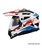 LS2 MX702 PIONEER II NAMIB GLOSS WHITE BLUE RED L